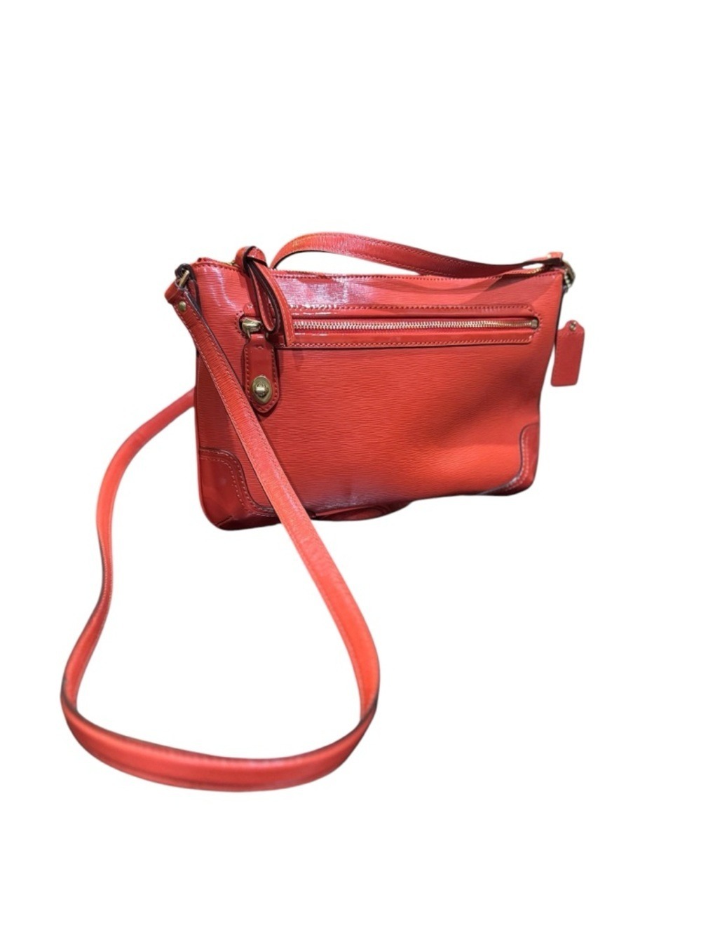 Coach Mickie Crossbody in Vermillion Leather w COA - Picture 1 of 15